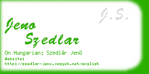 jeno szedlar business card